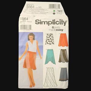 Skirts Sewing Pattern Uncut FF Slant Ruffles Simplicity 5564 Womens Sizes 4-10